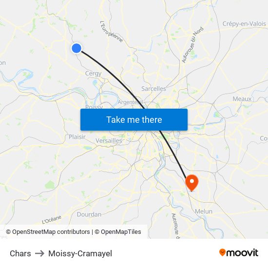 Chars to Moissy-Cramayel map