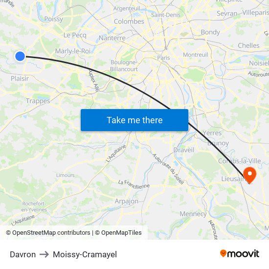 Davron to Moissy-Cramayel map