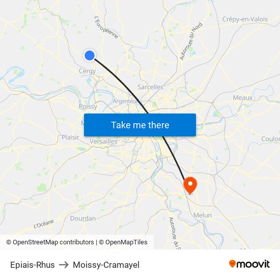 Epiais-Rhus to Moissy-Cramayel map