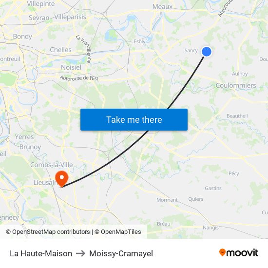 La Haute-Maison to Moissy-Cramayel map