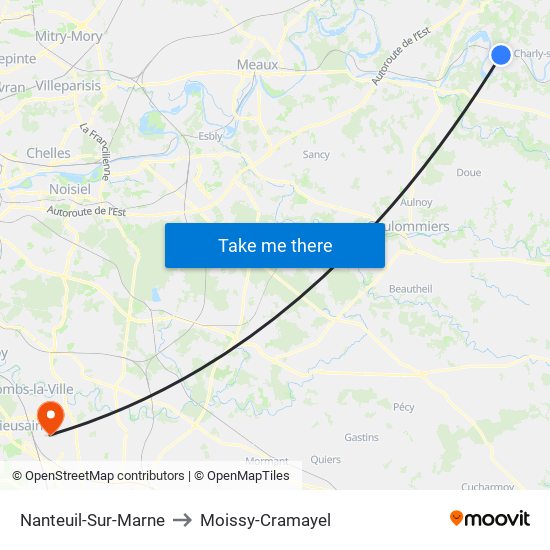 Nanteuil-Sur-Marne to Moissy-Cramayel map