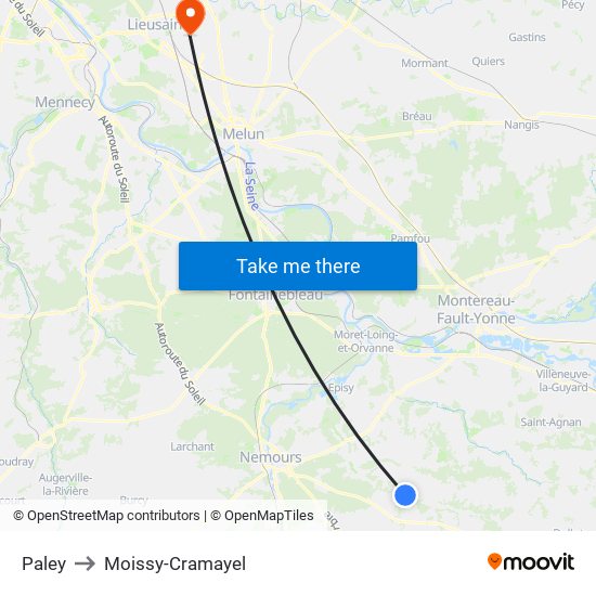 Paley to Moissy-Cramayel map