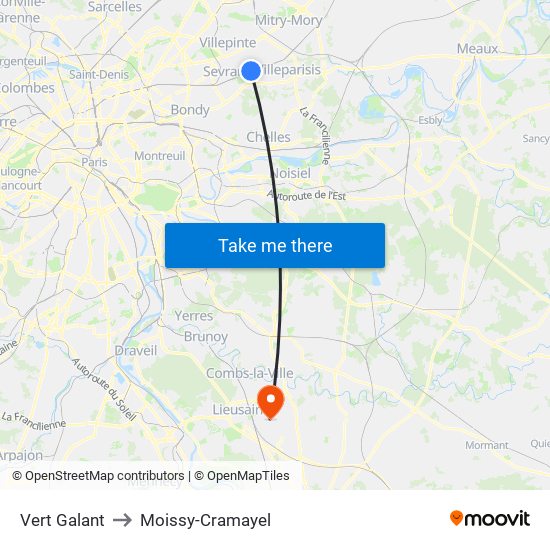 Vert Galant to Moissy-Cramayel map