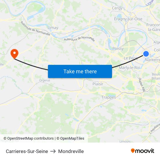 Carrieres-Sur-Seine to Mondreville map