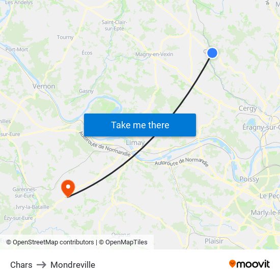 Chars to Mondreville map