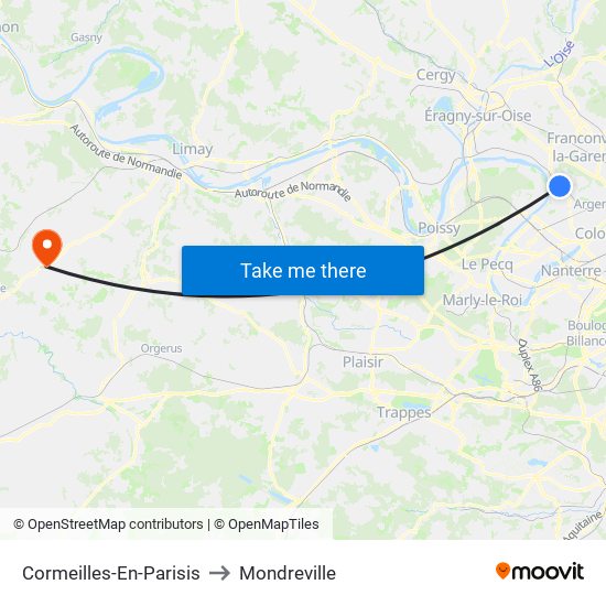 Cormeilles-En-Parisis to Mondreville map
