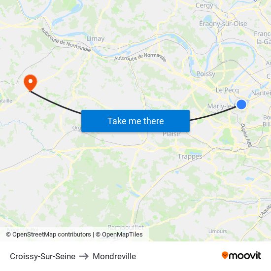 Croissy-Sur-Seine to Mondreville map