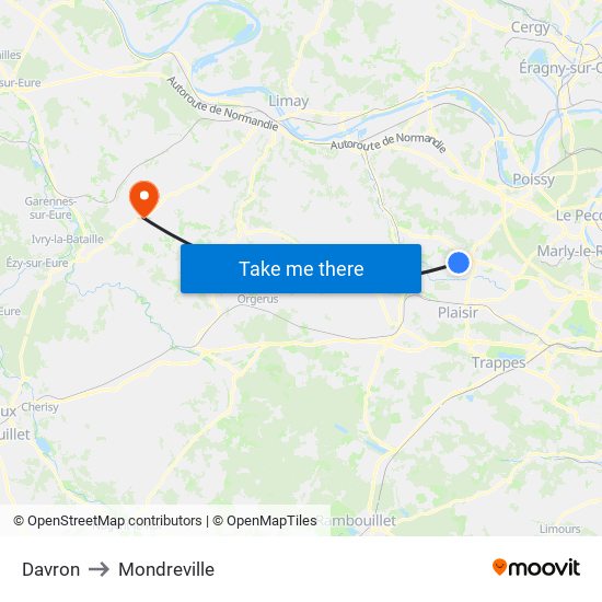 Davron to Mondreville map