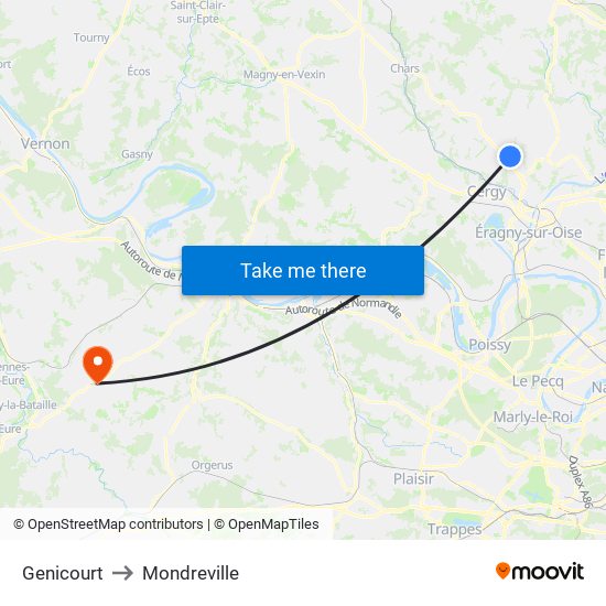 Genicourt to Mondreville map