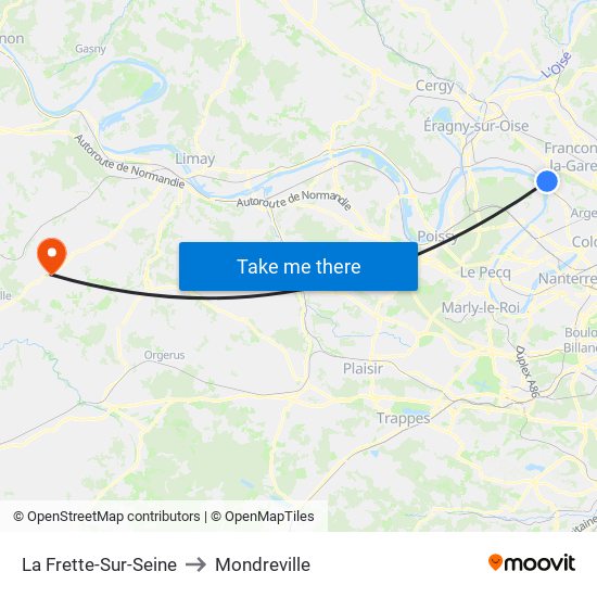 La Frette-Sur-Seine to Mondreville map