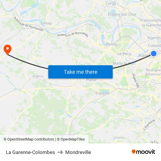 La Garenne-Colombes to Mondreville map