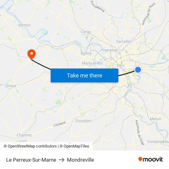 Le Perreux-Sur-Marne to Mondreville map