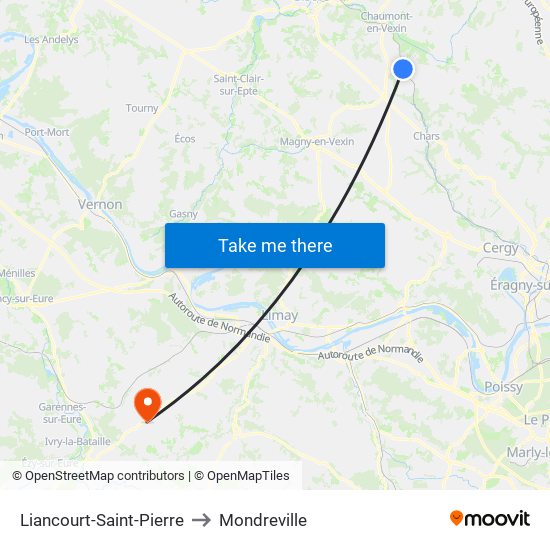 Liancourt-Saint-Pierre to Mondreville map