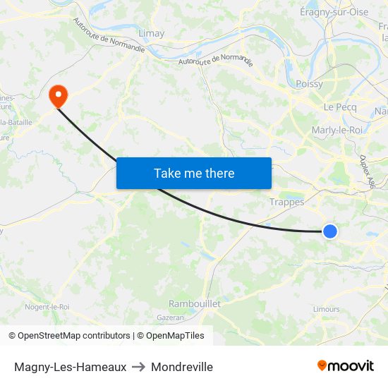 Magny-Les-Hameaux to Mondreville map