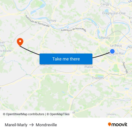 Mareil-Marly to Mondreville map