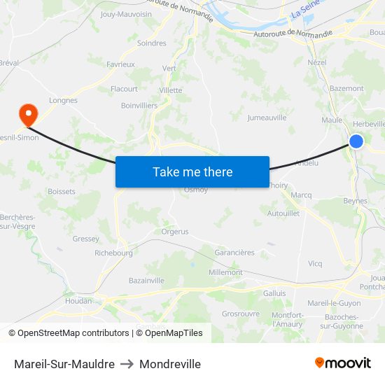 Mareil-Sur-Mauldre to Mondreville map