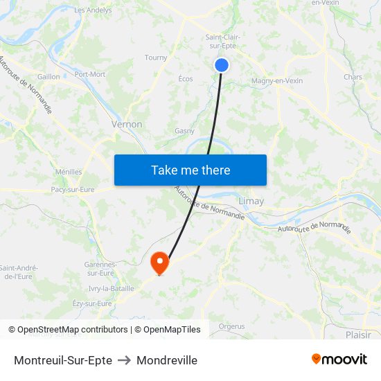 Montreuil-Sur-Epte to Mondreville map