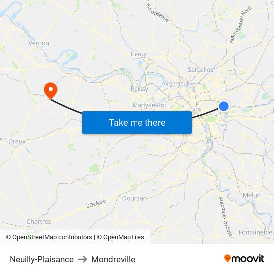 Neuilly-Plaisance to Mondreville map