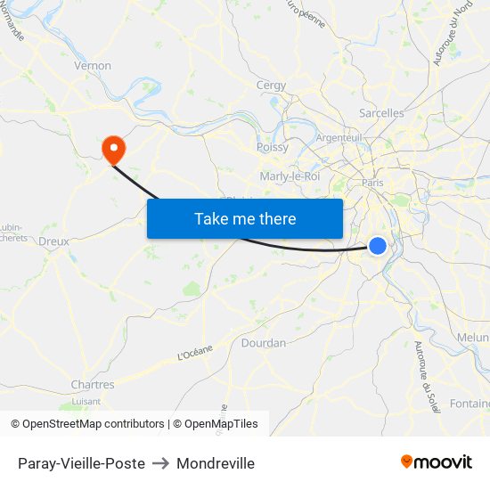 Paray-Vieille-Poste to Mondreville map