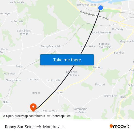 Rosny-Sur-Seine to Mondreville map