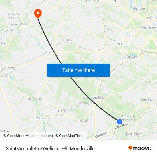 Saint-Arnoult-En-Yvelines to Mondreville map