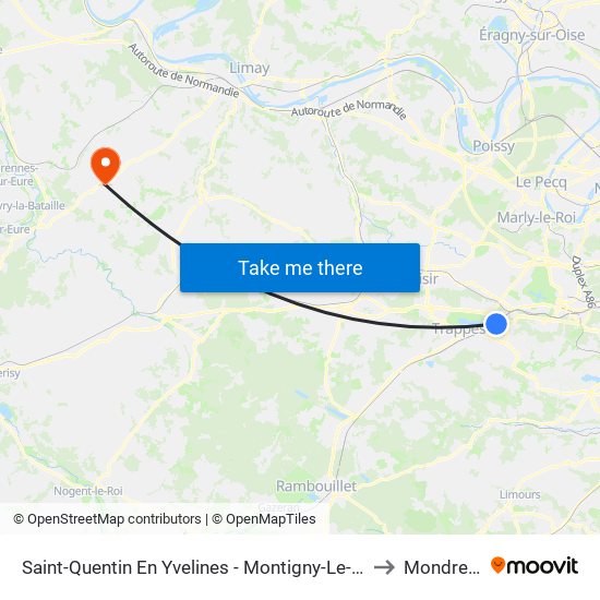 Saint-Quentin En Yvelines - Montigny-Le-Bretonneux to Mondreville map