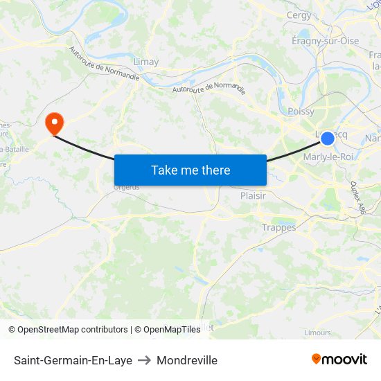 Saint-Germain-En-Laye to Mondreville map