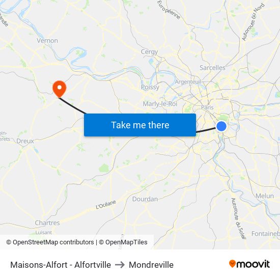Maisons-Alfort - Alfortville to Mondreville map