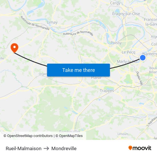 Rueil-Malmaison to Mondreville map