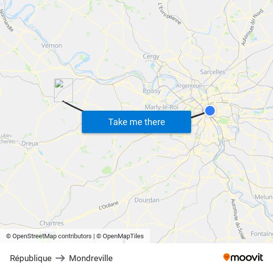 République to Mondreville map