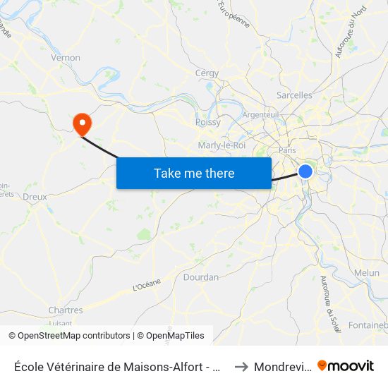École Vétérinaire de Maisons-Alfort - Métro to Mondreville map