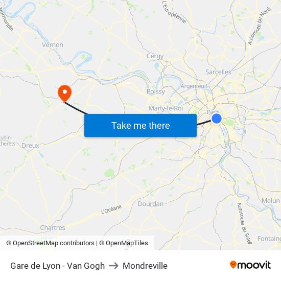 Gare de Lyon - Van Gogh to Mondreville map