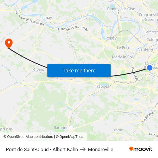 Pont de Saint-Cloud - Albert Kahn to Mondreville map