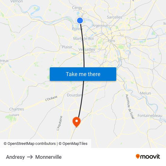 Andresy to Monnerville map