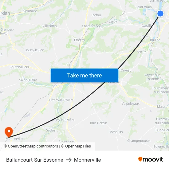Ballancourt-Sur-Essonne to Monnerville map