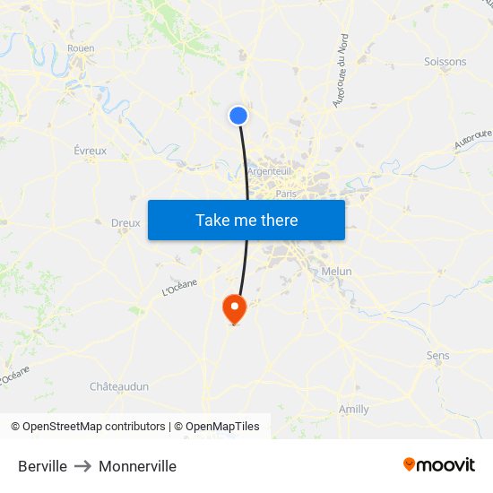 Berville to Monnerville map
