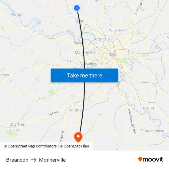 Breancon to Monnerville map