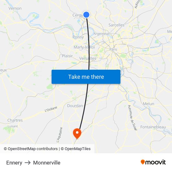 Ennery to Monnerville map