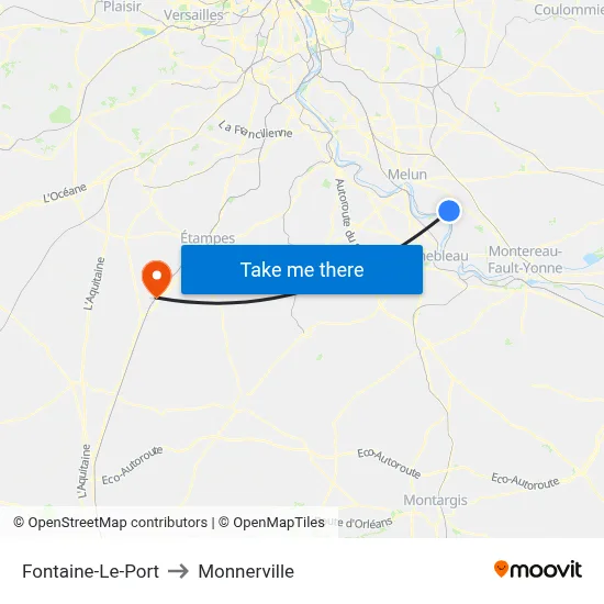 Fontaine-Le-Port to Monnerville map