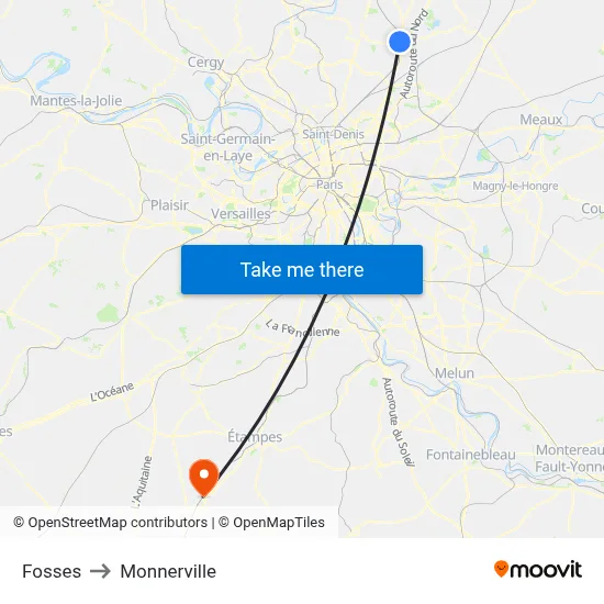 Fosses to Monnerville map