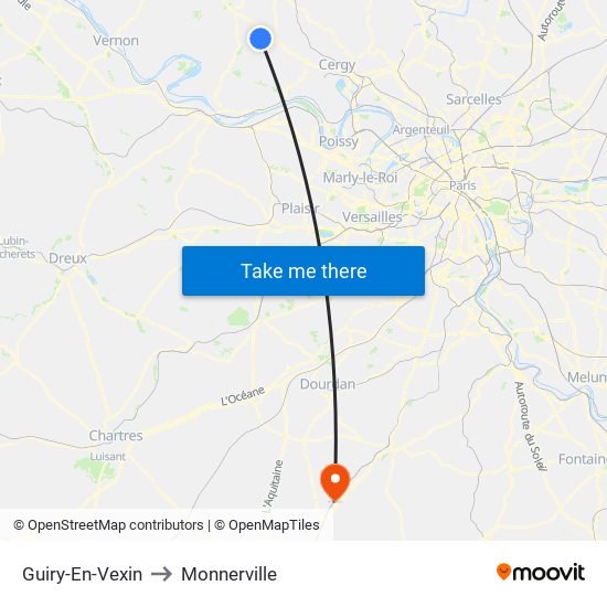 Guiry-En-Vexin to Monnerville map