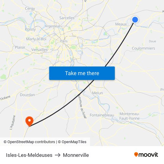 Isles-Les-Meldeuses to Monnerville map