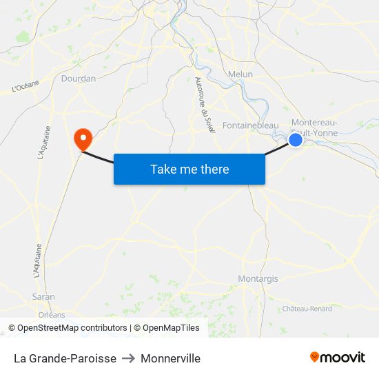 La Grande-Paroisse to Monnerville map