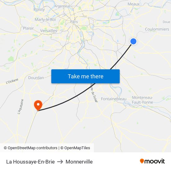 La Houssaye-En-Brie to Monnerville map