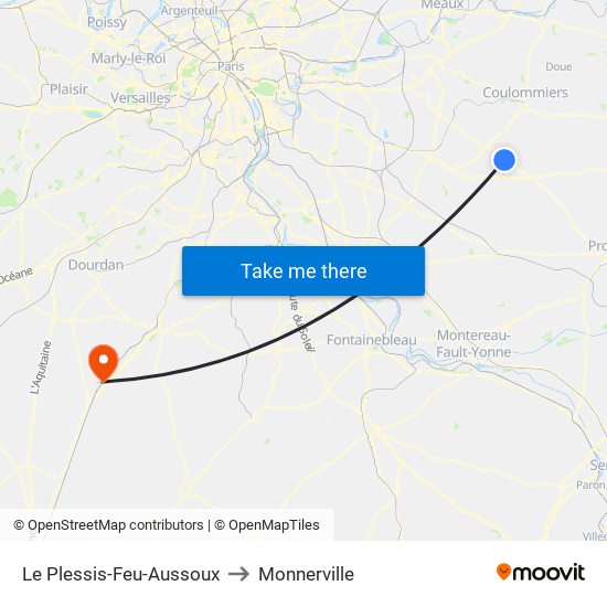 Le Plessis-Feu-Aussoux to Monnerville map