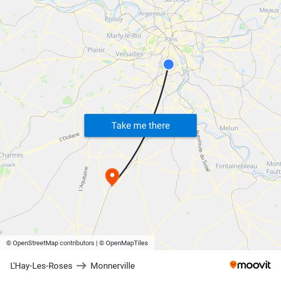 L'Hay-Les-Roses to Monnerville map