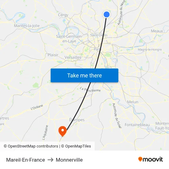 Mareil-En-France to Monnerville map