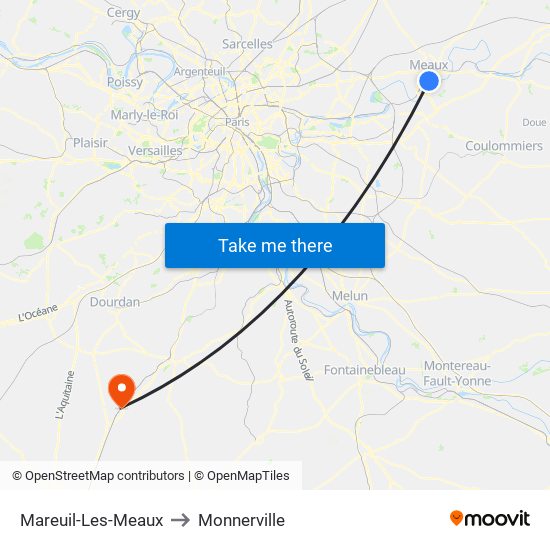 Mareuil-Les-Meaux to Monnerville map