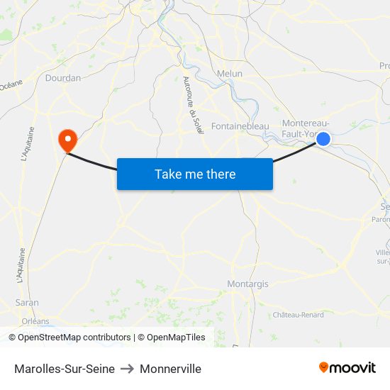 Marolles-Sur-Seine to Monnerville map