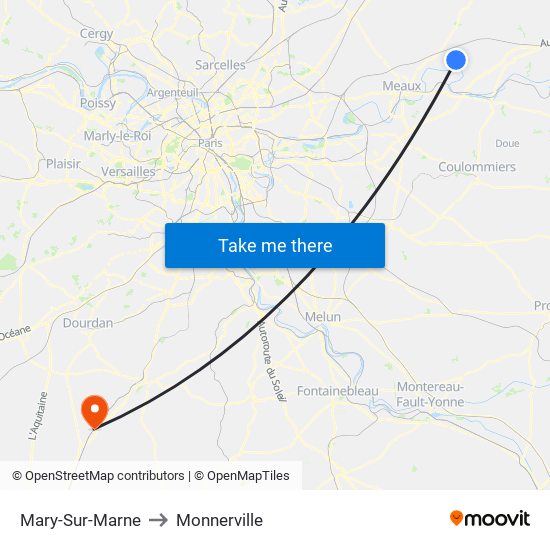 Mary-Sur-Marne to Monnerville map